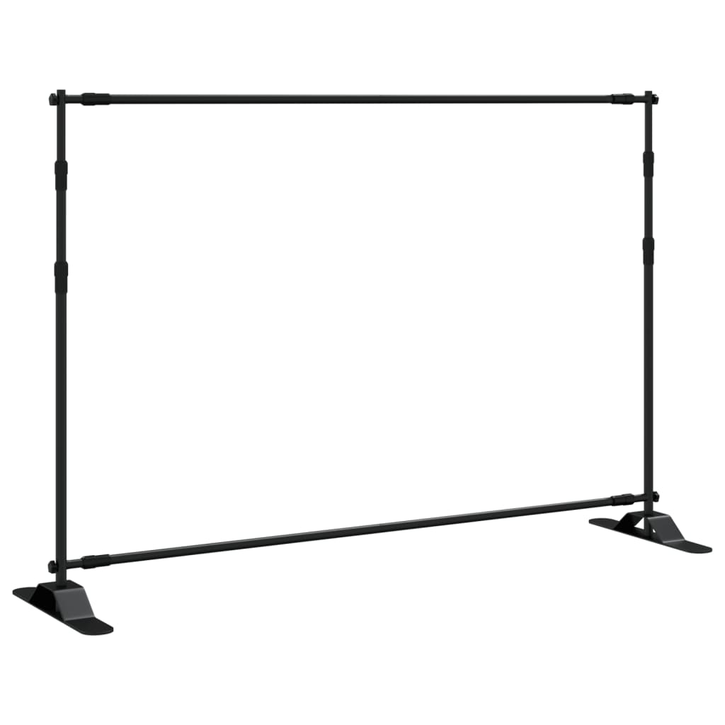 Achtergrondstandaards 2 st 305x243 cm staal zwart is nu te koop bij PeponiXL, paradijselijk wonen!