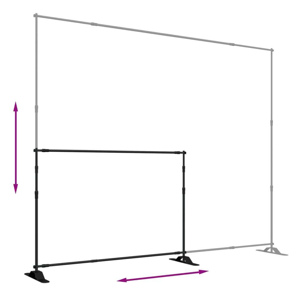 Achtergrondstandaards 2 st 305x243 cm staal zwart is nu te koop bij PeponiXL, paradijselijk wonen!