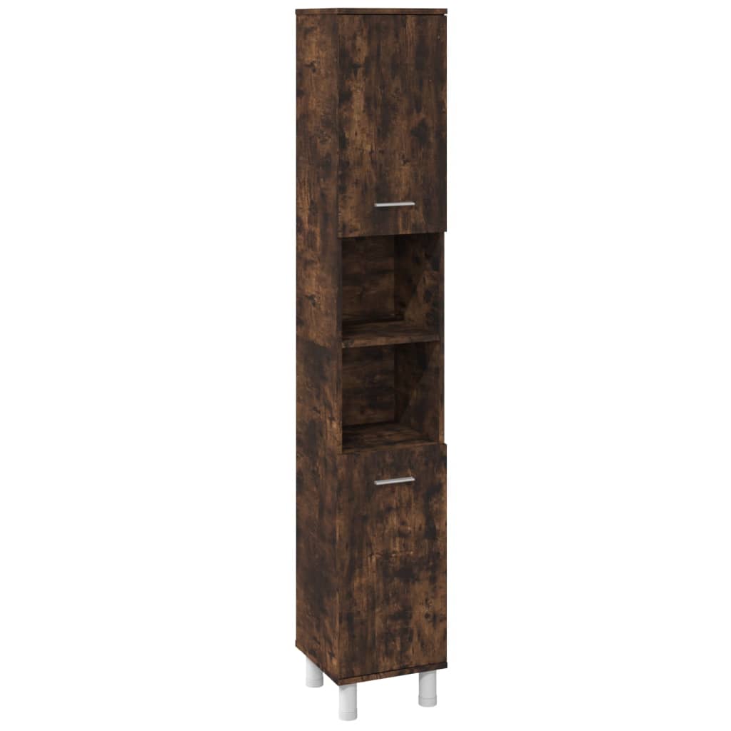 3-delige Badkamermeubelset bewerkt hout gerookt eikenkleurig is nu te koop bij PeponiXL, paradijselijk wonen!