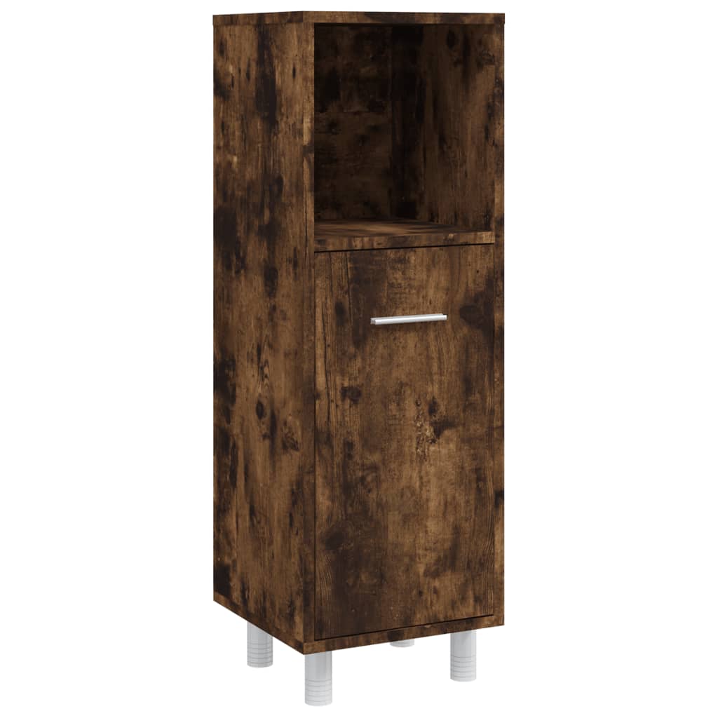 4-delige Badkamermeubelset bewerkt hout gerookt eikenkleurig is nu te koop bij PeponiXL, paradijselijk wonen!