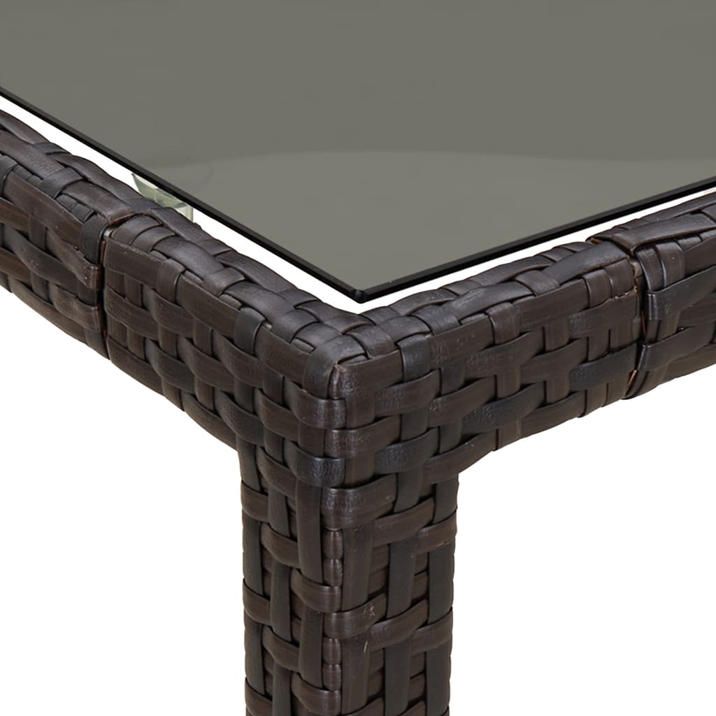 5-delige Tuinset met kussens poly rattan bruin