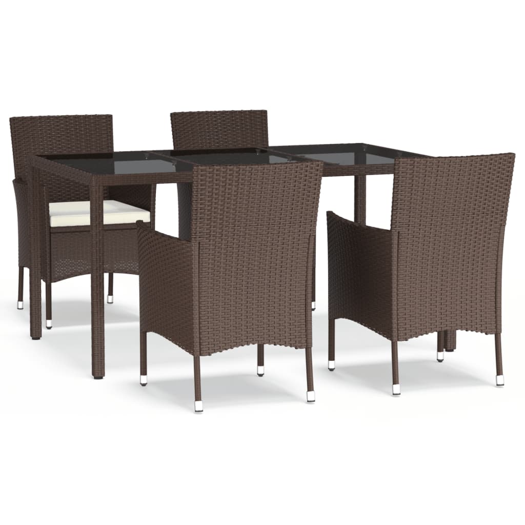 5-delige Tuinset met kussens poly rattan bruin is nu te koop bij PeponiXL, paradijselijk wonen!