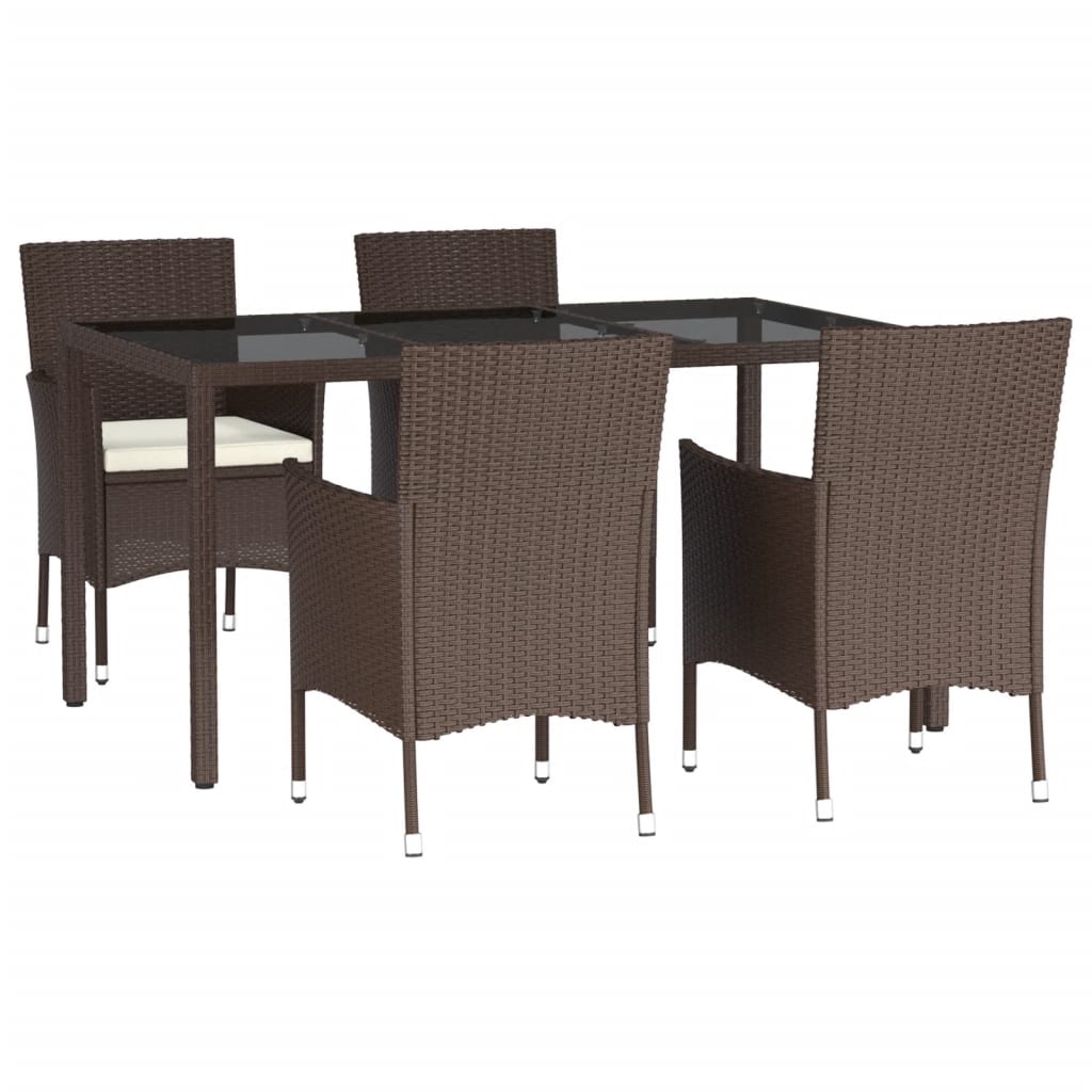 5-delige Tuinset met kussens poly rattan bruin is nu te koop bij PeponiXL, paradijselijk wonen!