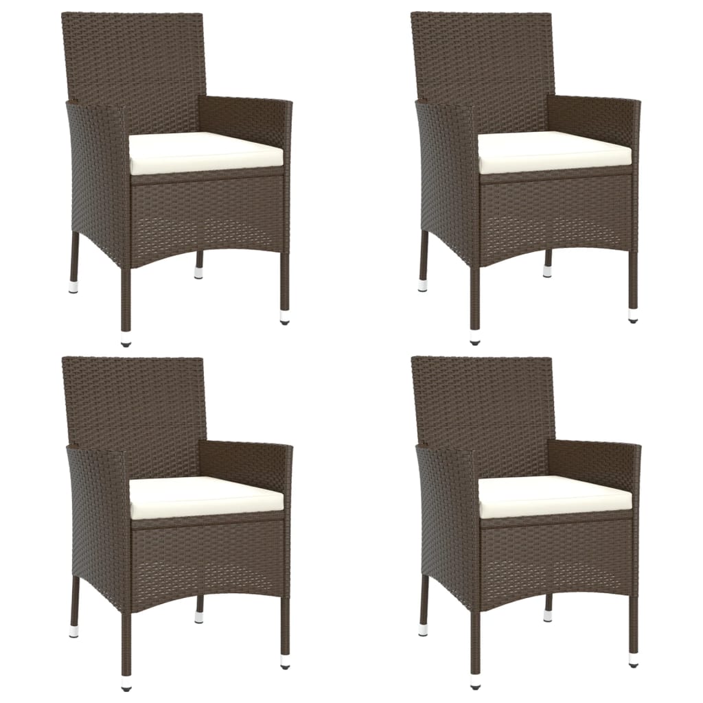 5-delige Tuinset met kussens poly rattan bruin is nu te koop bij PeponiXL, paradijselijk wonen!