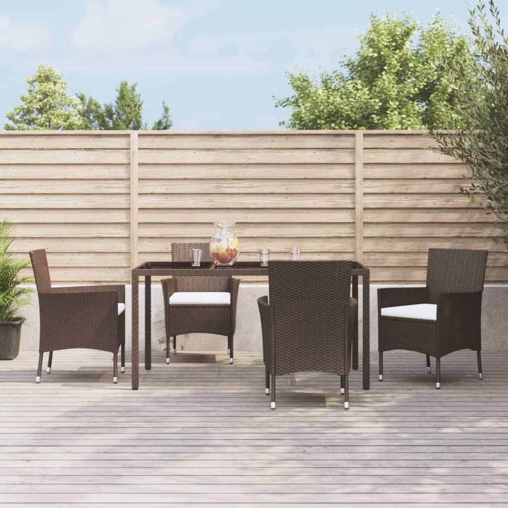5-delige Tuinset met kussens poly rattan bruin is nu te koop bij PeponiXL, paradijselijk wonen!