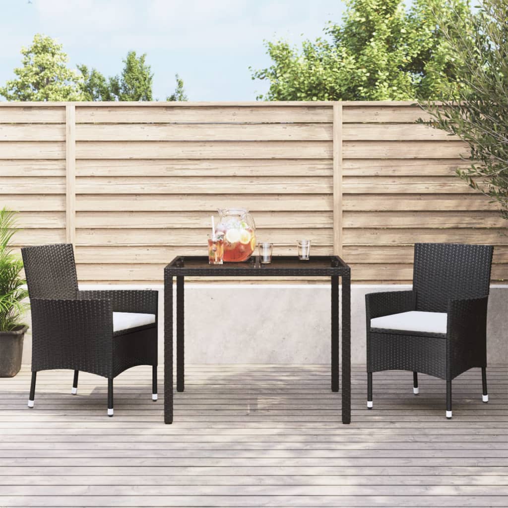 3-delige Tuinset met kussens poly rattan zwart is nu te koop bij PeponiXL, paradijselijk wonen!