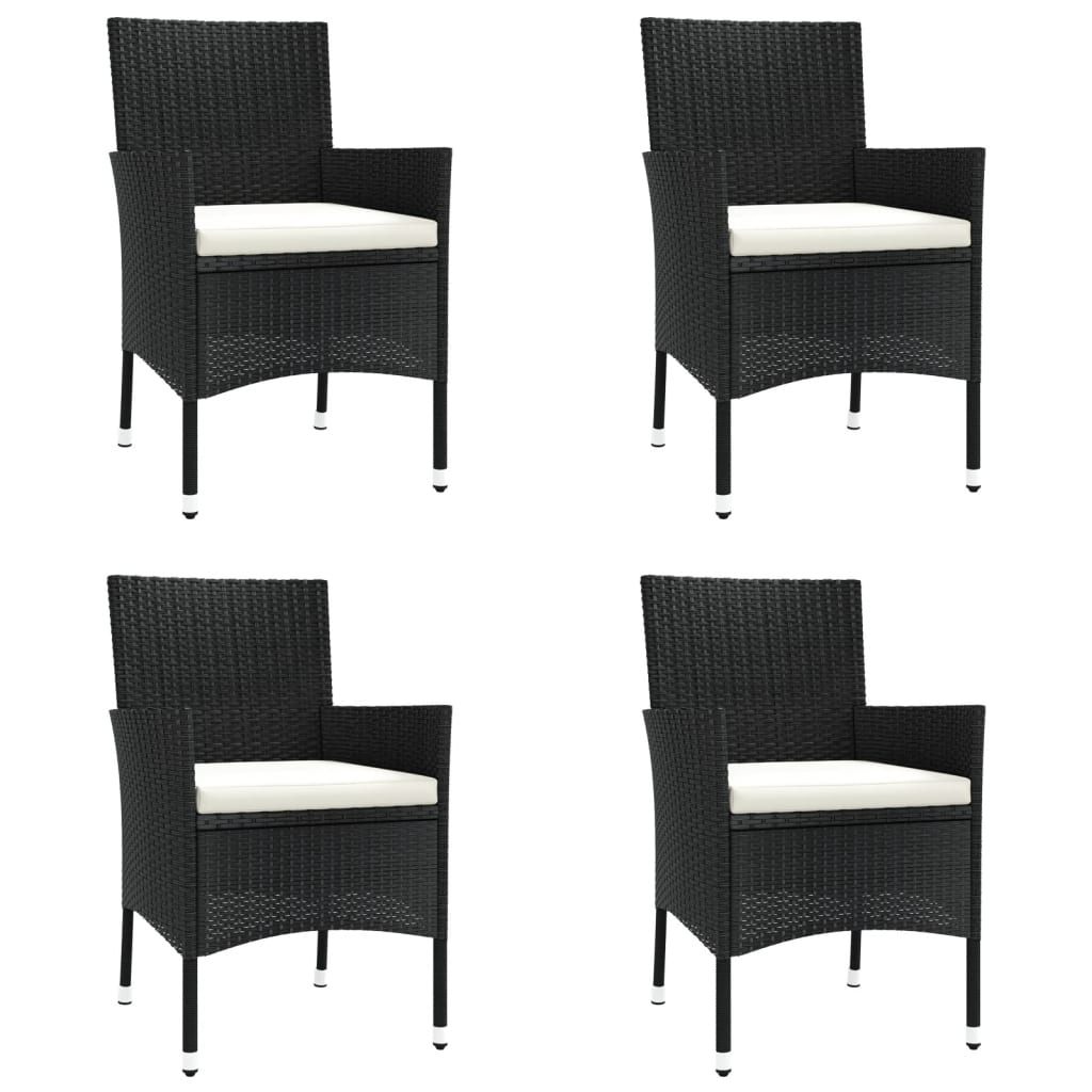 5-delige Tuinset met kussens poly rattan zwart is nu te koop bij PeponiXL, paradijselijk wonen!
