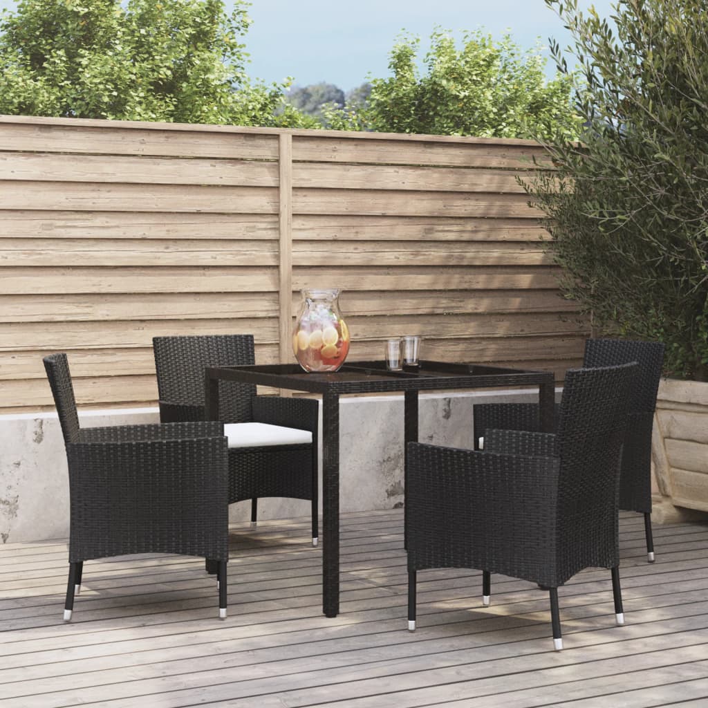 5-delige Tuinset met kussens poly rattan zwart is nu te koop bij PeponiXL, paradijselijk wonen!