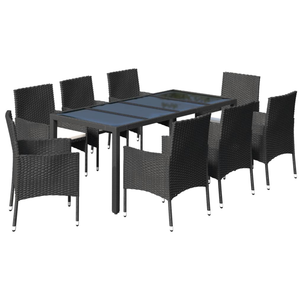 9-delige Tuinset poly rattan zwart is nu te koop bij PeponiXL, paradijselijk wonen!