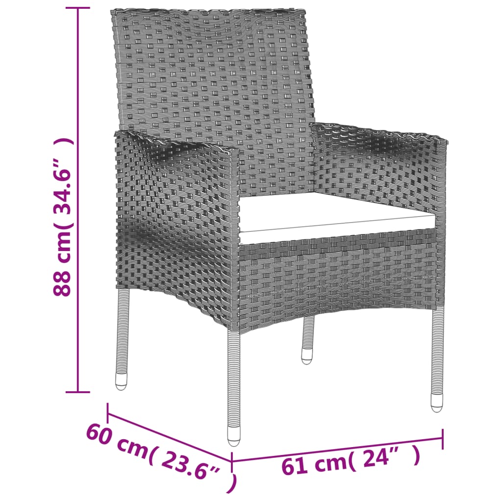 9-delige Tuinset poly rattan zwart is nu te koop bij PeponiXL, paradijselijk wonen!