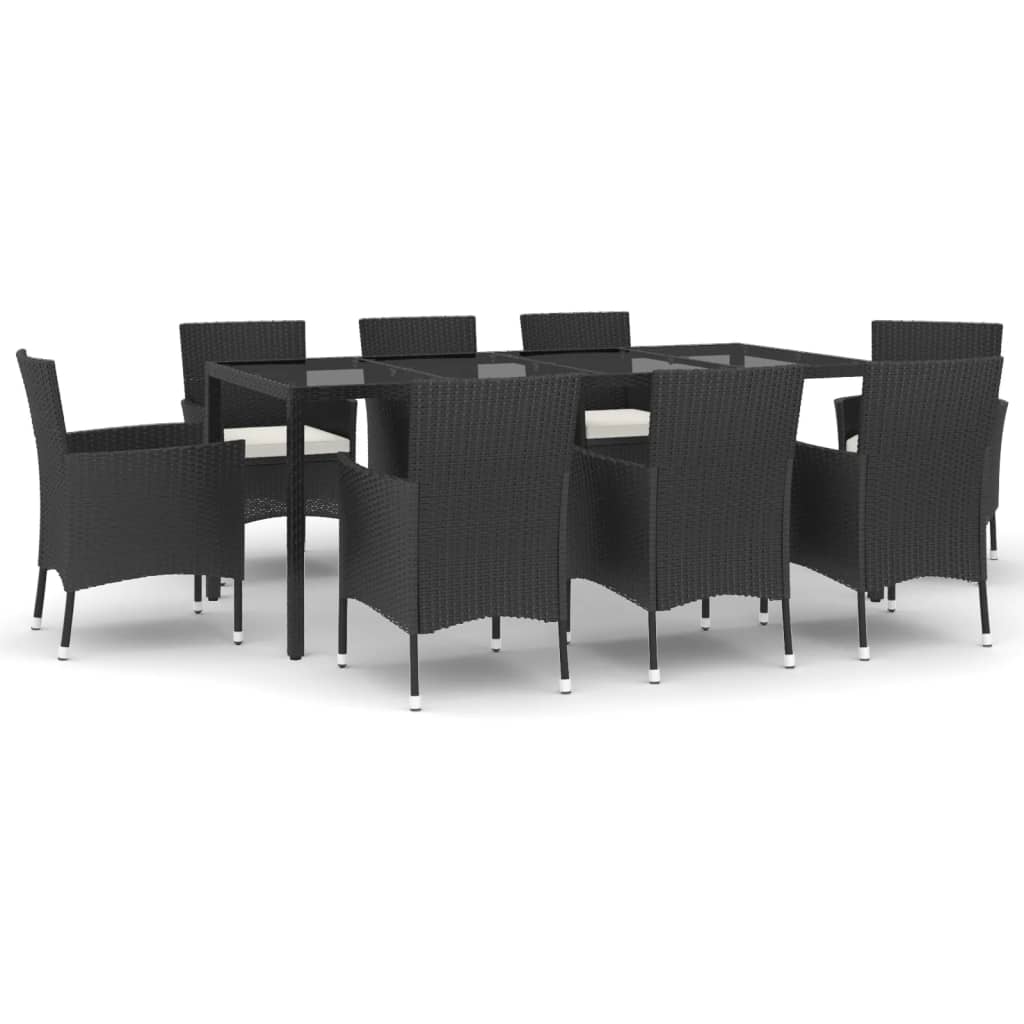 9-delige Tuinset poly rattan zwart is nu te koop bij PeponiXL, paradijselijk wonen!
