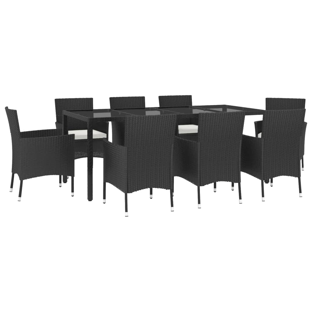 9-delige Tuinset poly rattan zwart is nu te koop bij PeponiXL, paradijselijk wonen!