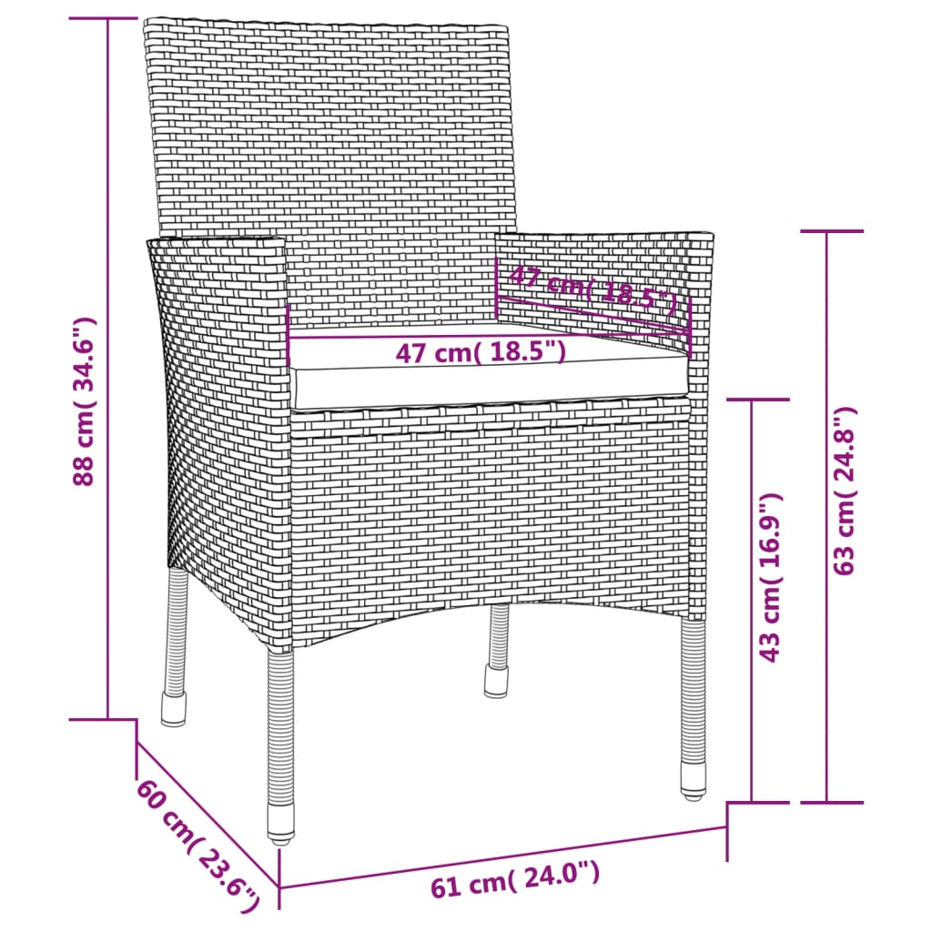 9-delige Tuinset poly rattan zwart is nu te koop bij PeponiXL, paradijselijk wonen!