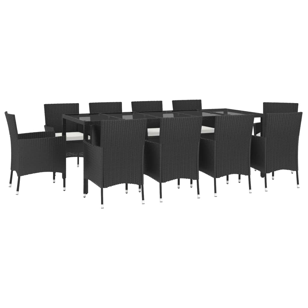 11-delige Tuinset met kussens poly rattan zwart is nu te koop bij PeponiXL, paradijselijk wonen!