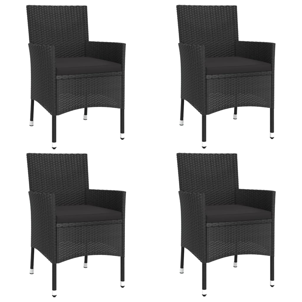 5-delige Tuinset met kussens poly rattan zwart is nu te koop bij PeponiXL, paradijselijk wonen!