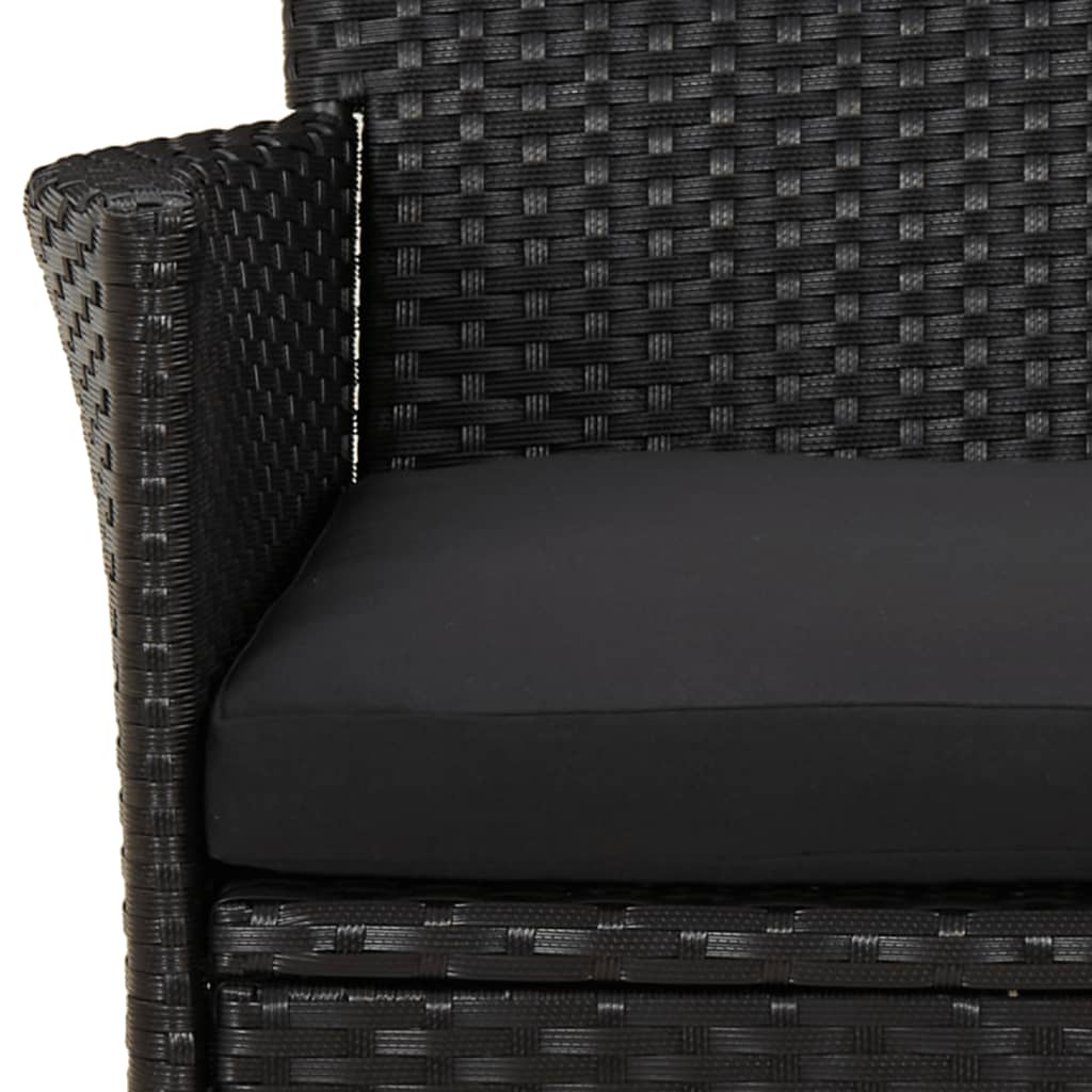 5-delige Tuinset met kussens poly rattan zwart is nu te koop bij PeponiXL, paradijselijk wonen!