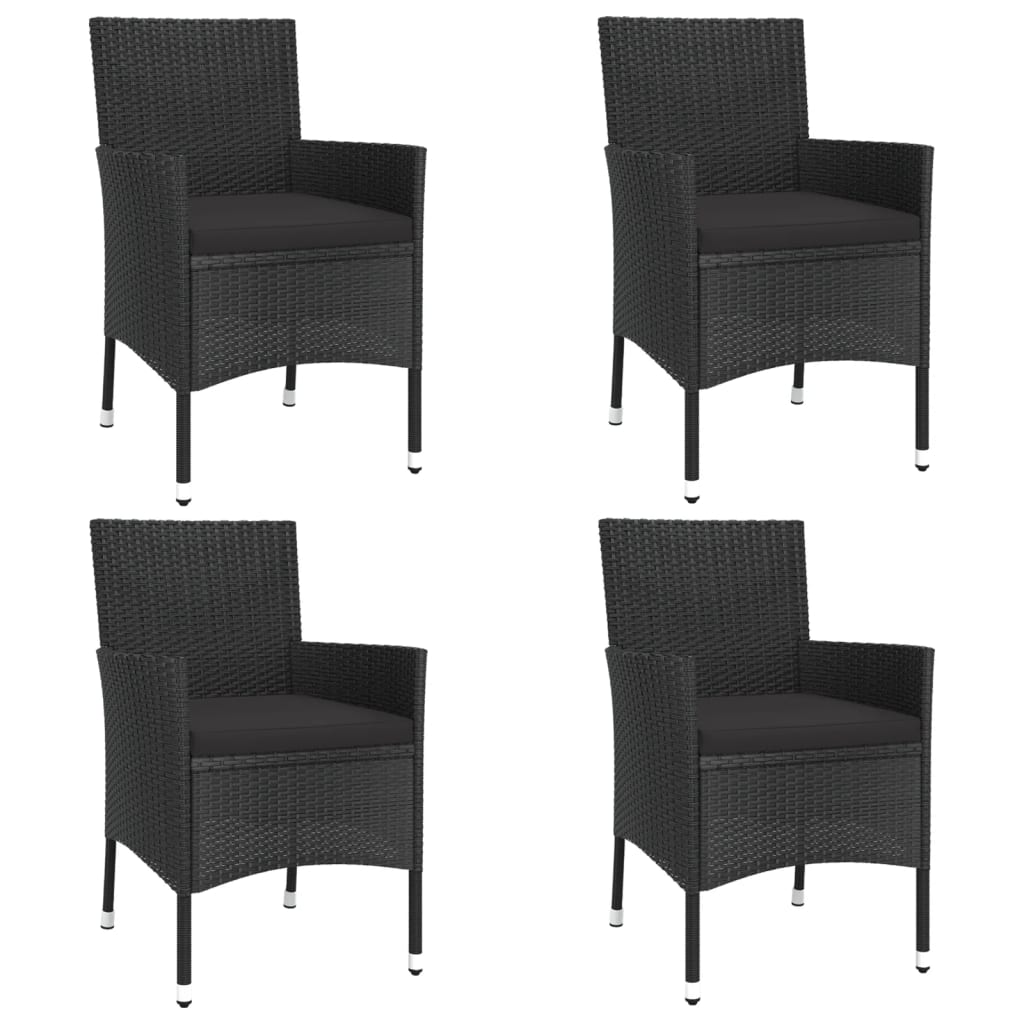 5-delige Tuinset met kussens poly rattan zwart is nu te koop bij PeponiXL, paradijselijk wonen!