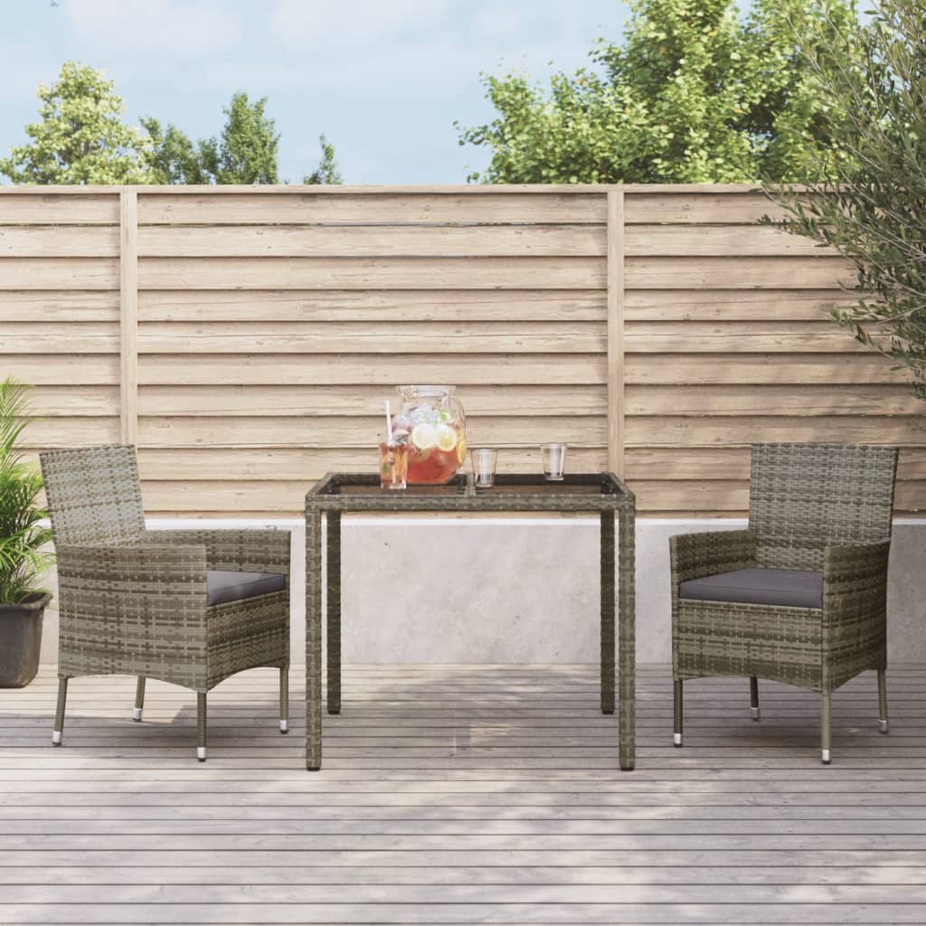 3-delige Tuinset met kussens poly rattan grijs is nu te koop bij PeponiXL, paradijselijk wonen!