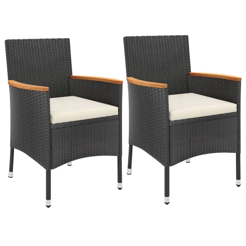 3-delige Tuinset met kussens poly rattan zwart is nu te koop bij PeponiXL, paradijselijk wonen!