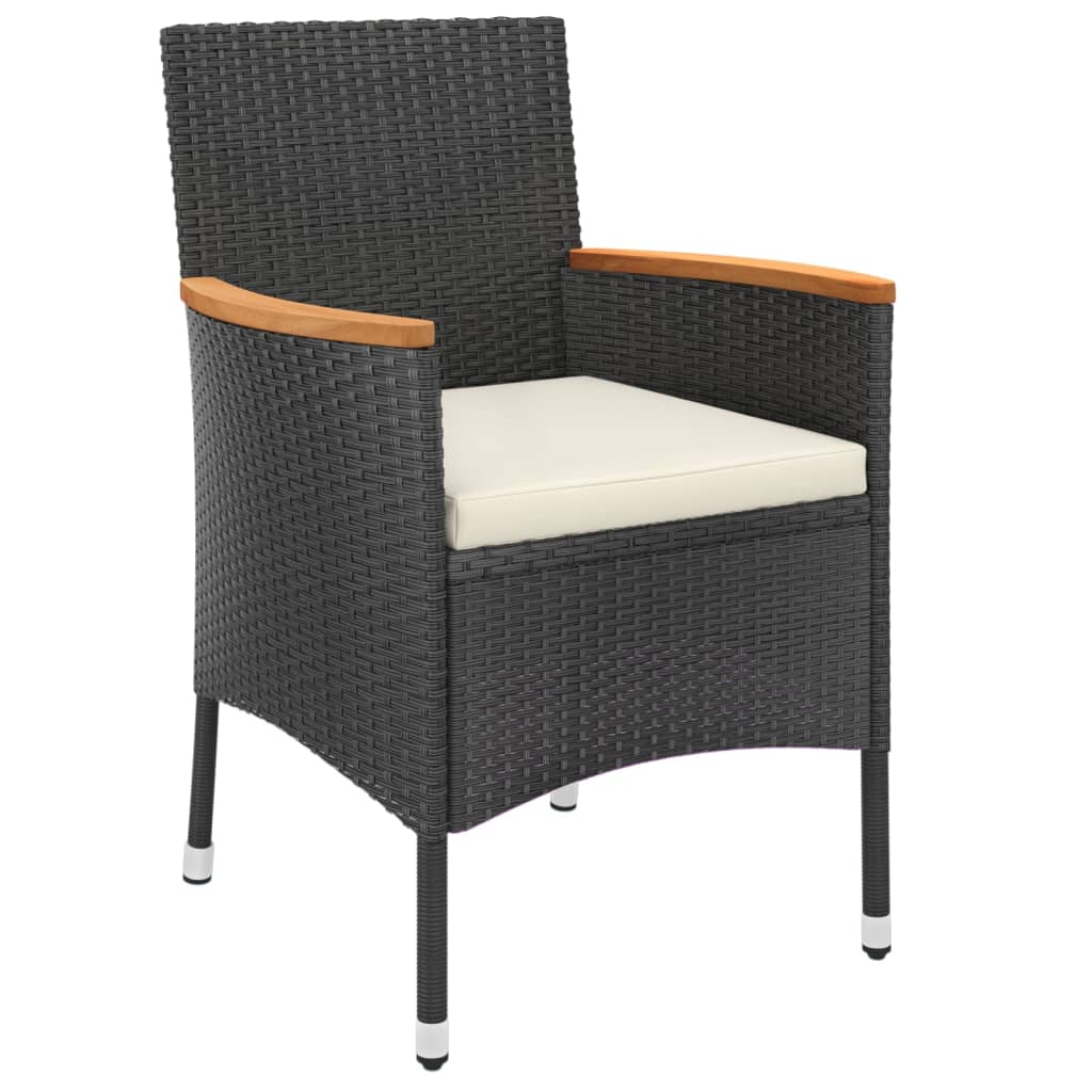 3-delige Tuinset met kussens poly rattan zwart is nu te koop bij PeponiXL, paradijselijk wonen!