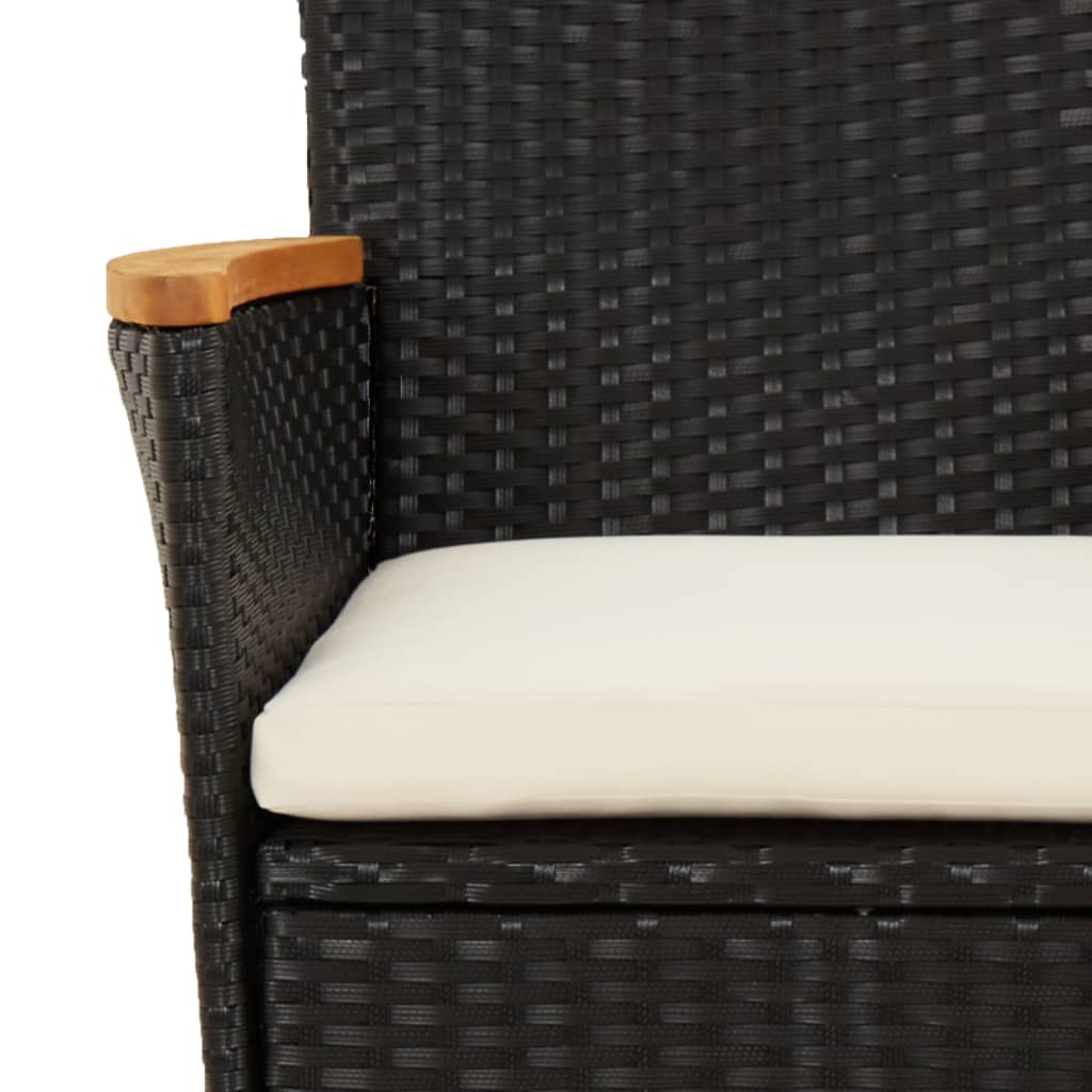 3-delige Tuinset met kussens poly rattan zwart is nu te koop bij PeponiXL, paradijselijk wonen!