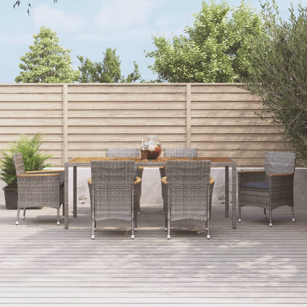 7-delige Tuinset met kussens poly rattan grijs is nu te koop bij PeponiXL, paradijselijk wonen!