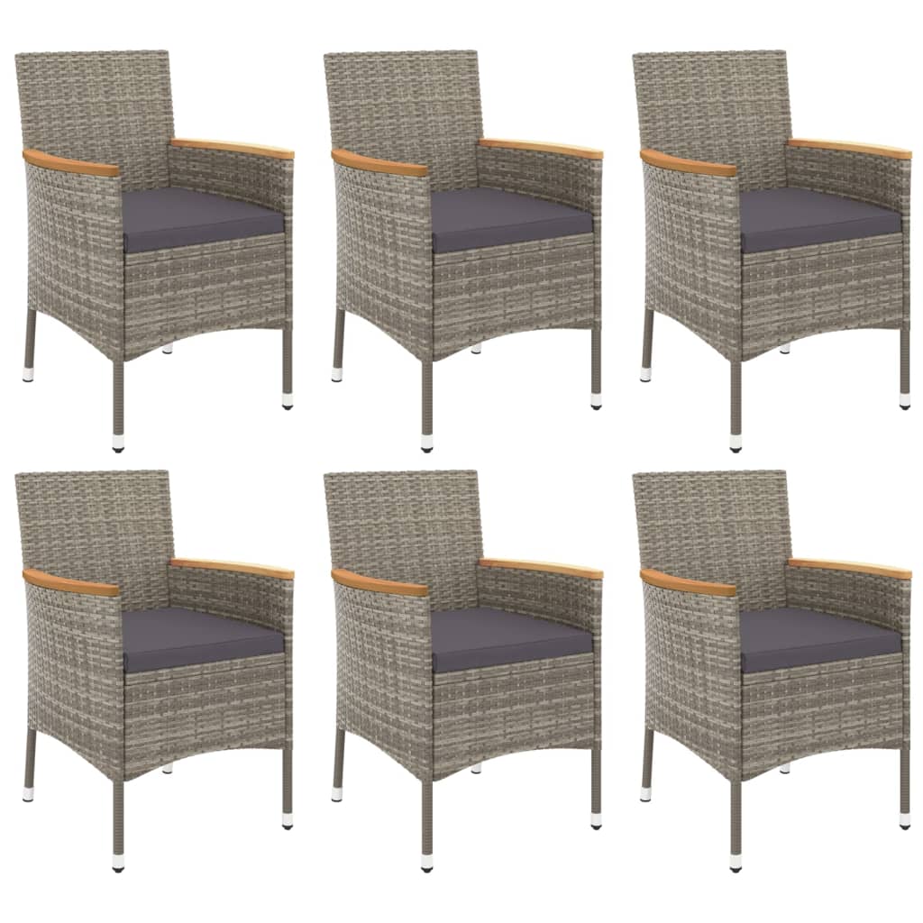7-delige Tuinset met kussens poly rattan grijs is nu te koop bij PeponiXL, paradijselijk wonen!
