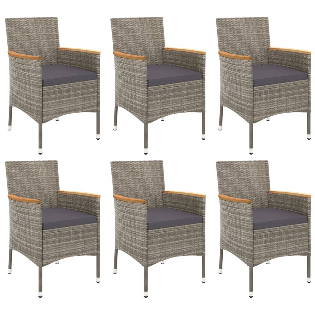 7-delige Tuinset met kussens poly rattan grijs is nu te koop bij PeponiXL, paradijselijk wonen!