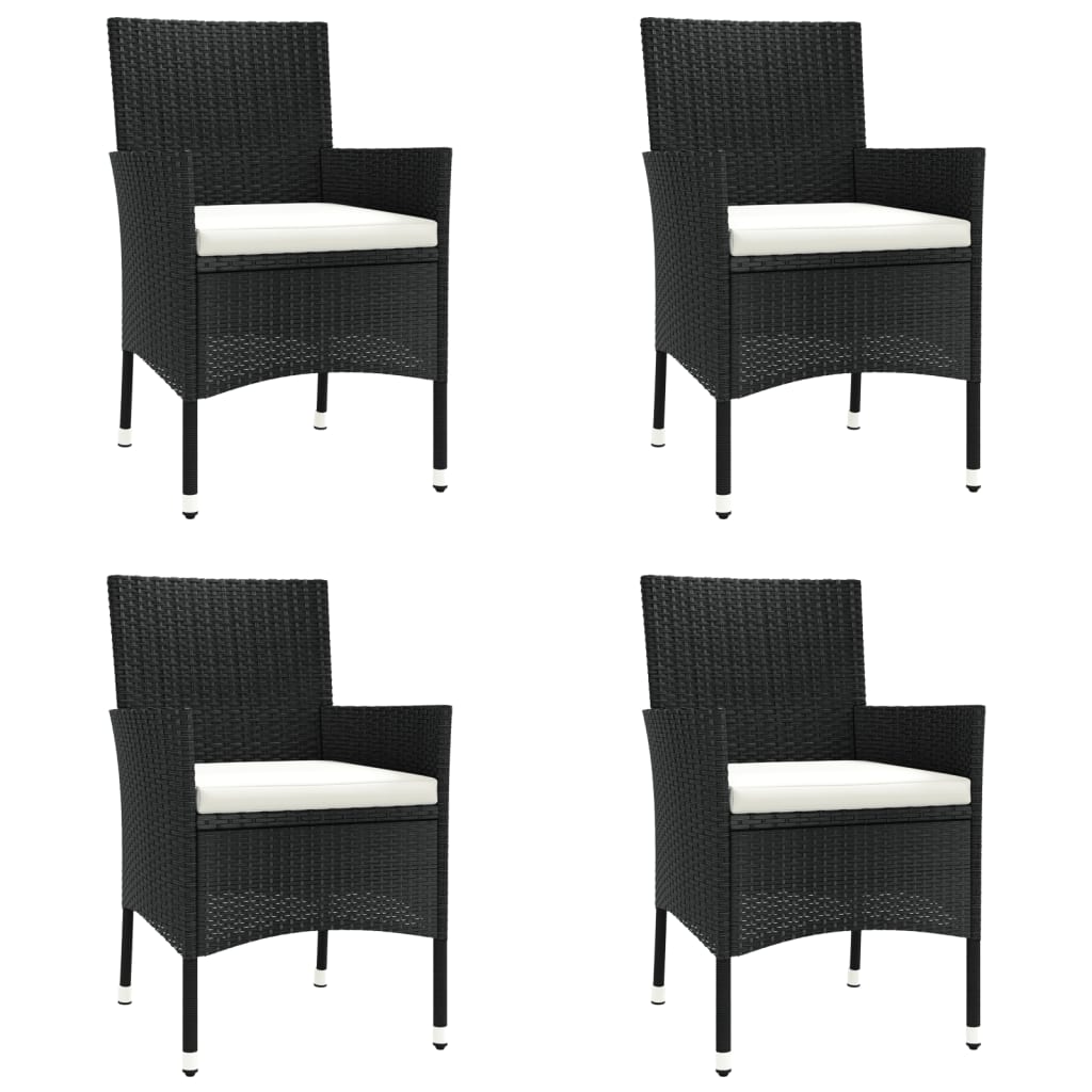 5-delige Tuinset met kussens poly rattan zwart is nu te koop bij PeponiXL, paradijselijk wonen!