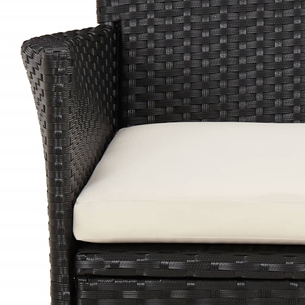 5-delige Tuinset met kussens poly rattan zwart is nu te koop bij PeponiXL, paradijselijk wonen!
