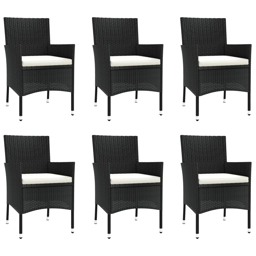 7-delige Tuinset met kussens poly rattan zwart is nu te koop bij PeponiXL, paradijselijk wonen!