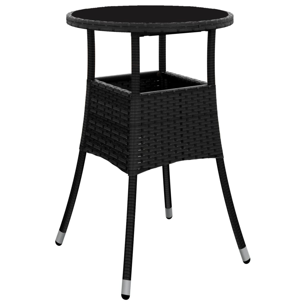 5-delige Bistroset met kussens poly rattan zwart is nu te koop bij PeponiXL, paradijselijk wonen!