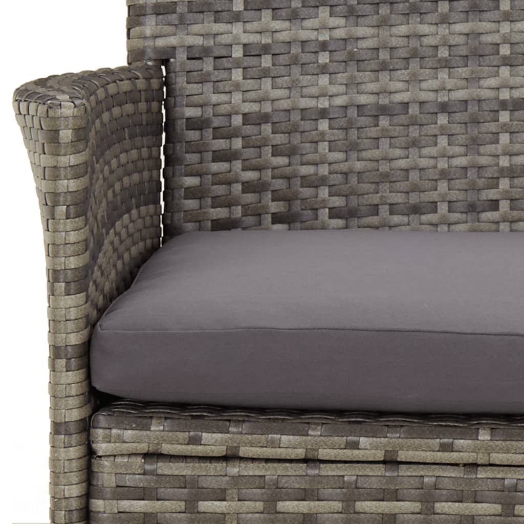 5-delige Bistroset met kussens poly rattan grijs is nu te koop bij PeponiXL, paradijselijk wonen!