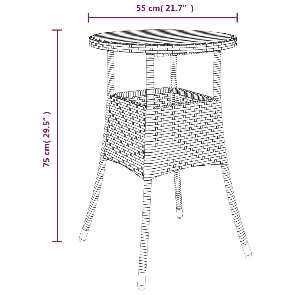 3-delige Bistroset met kussens poly rattan grijs is nu te koop bij PeponiXL, paradijselijk wonen!
