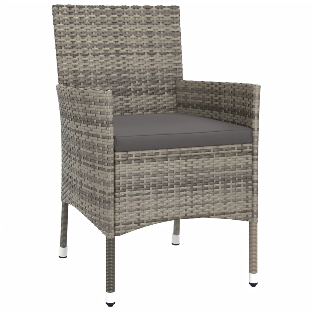 5-delige Bistroset met kussens poly rattan grijs is nu te koop bij PeponiXL, paradijselijk wonen!