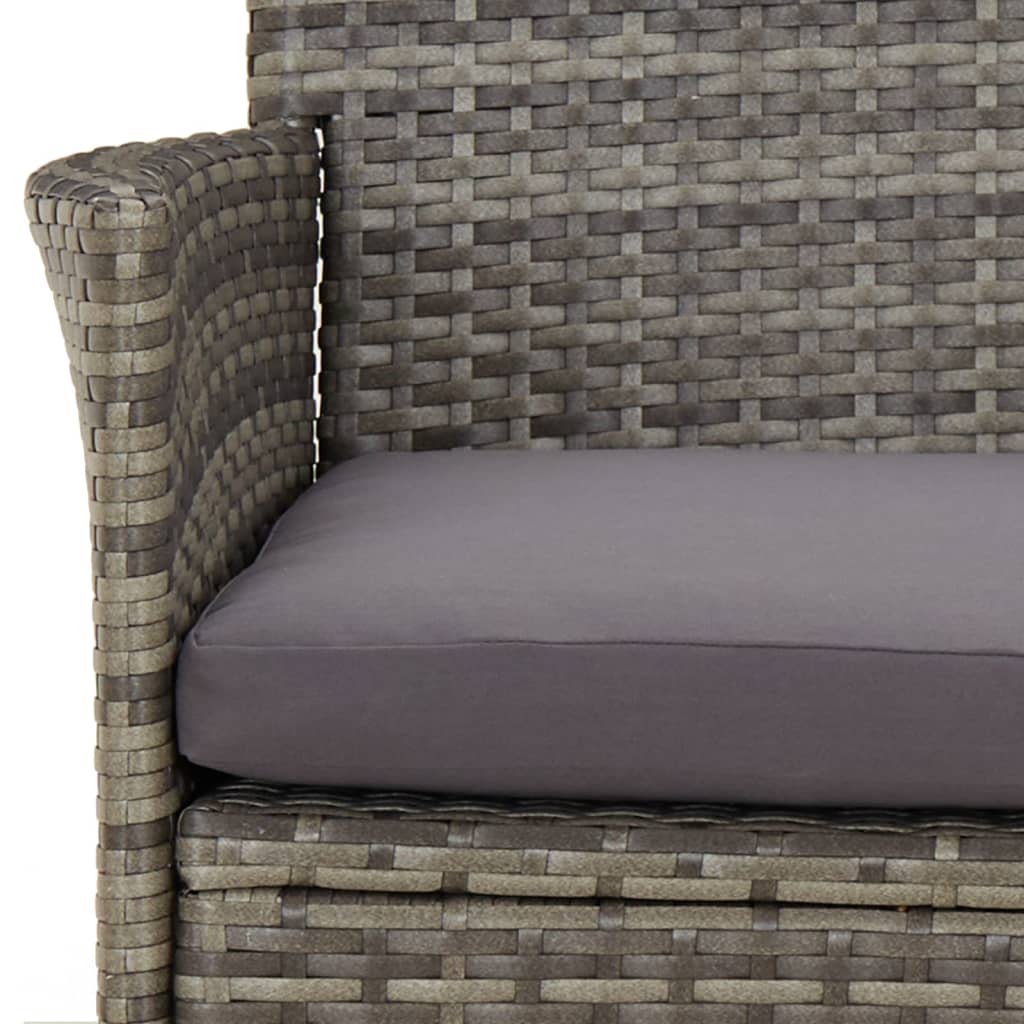 5-delige Bistroset met kussens poly rattan grijs is nu te koop bij PeponiXL, paradijselijk wonen!