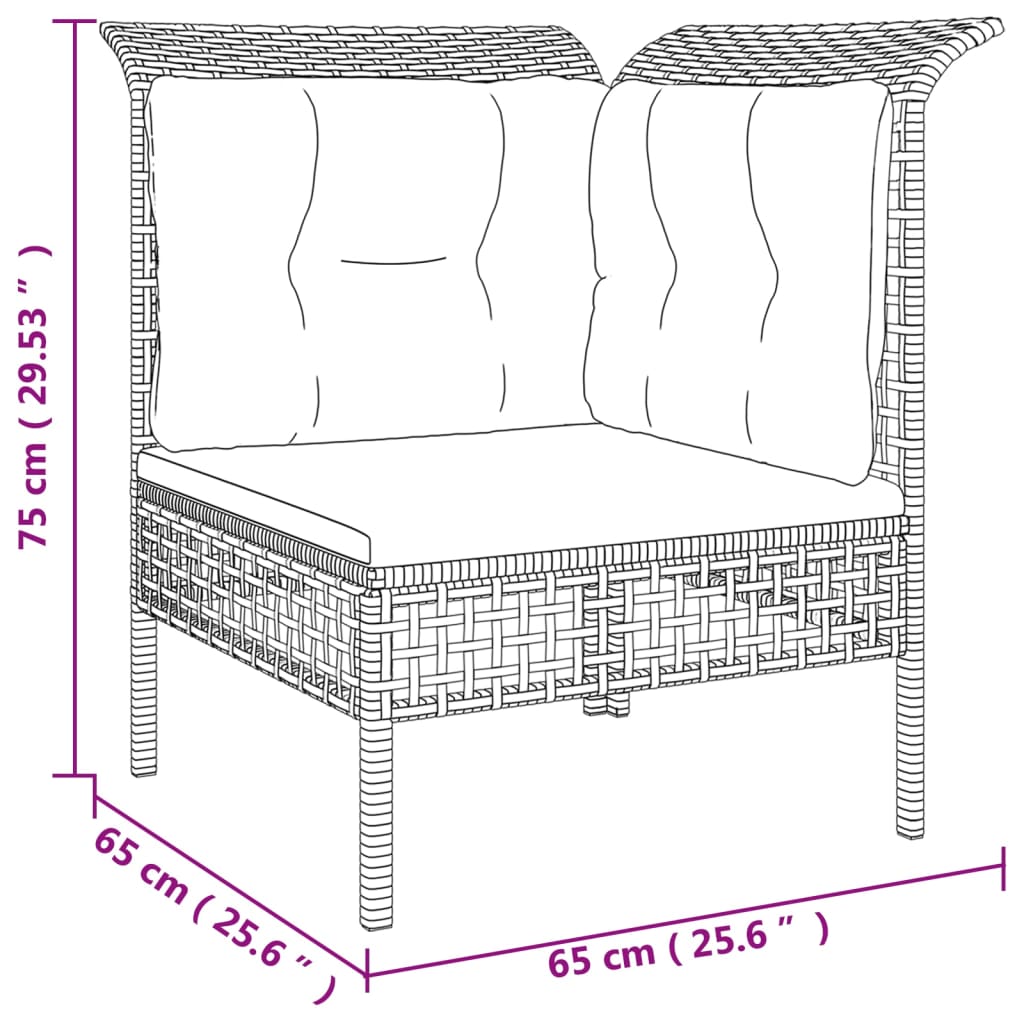 3-delige Loungeset met kussens poly rattan grijs is nu te koop bij PeponiXL, paradijselijk wonen!
