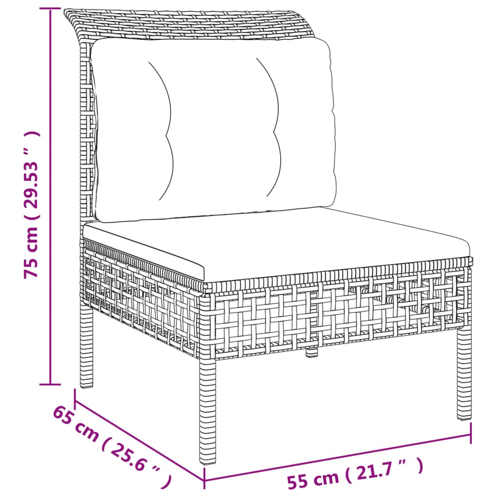 5-delige Loungeset met kussens poly rattan grijs is nu te koop bij PeponiXL, paradijselijk wonen!