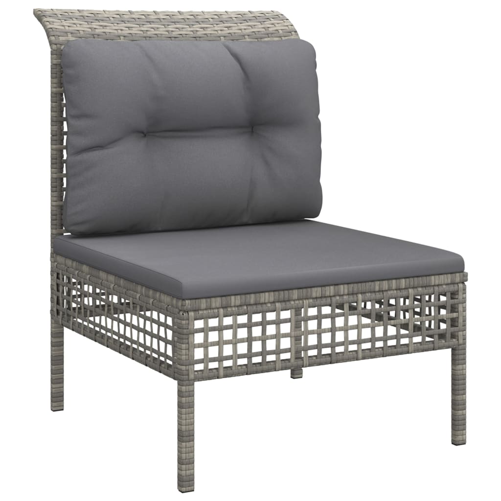 4-delige Loungeset met kussens poly rattan grijs is nu te koop bij PeponiXL, paradijselijk wonen!