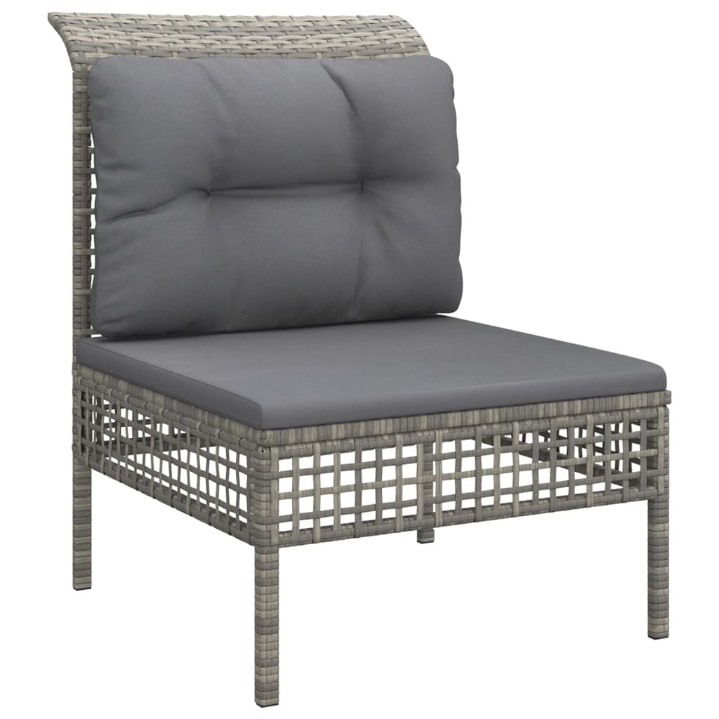 5-delige Loungeset met kussens poly rattan grijs is nu te koop bij PeponiXL, paradijselijk wonen!