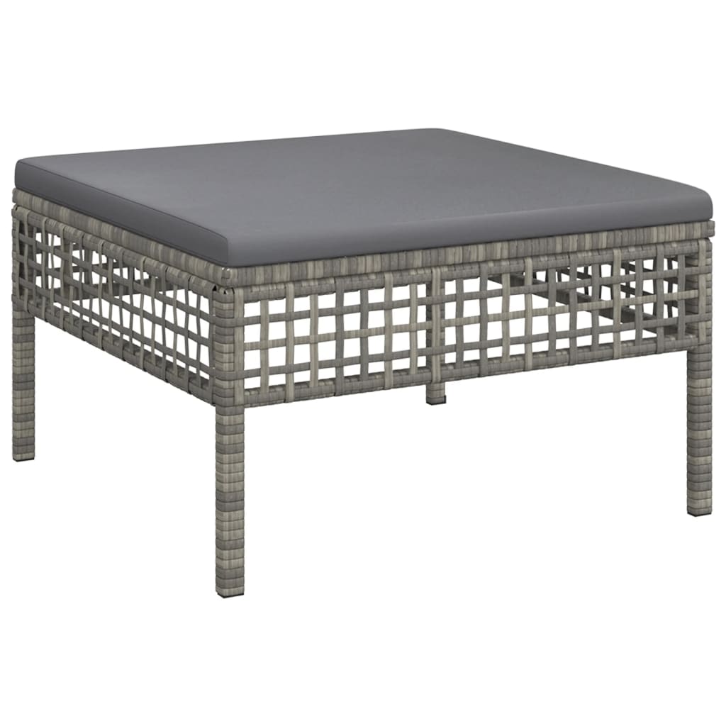 5-delige Loungeset met kussens poly rattan grijs is nu te koop bij PeponiXL, paradijselijk wonen!