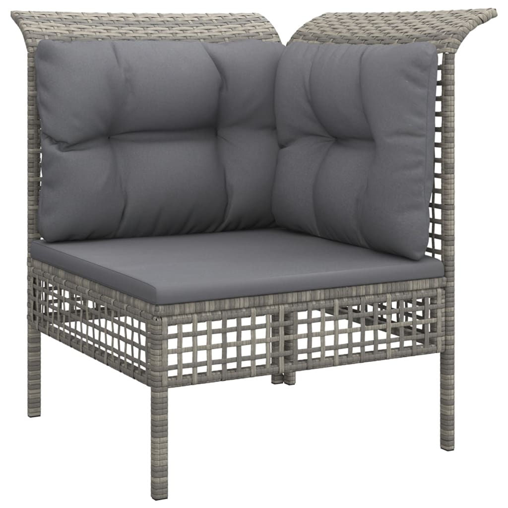 6-delige Loungeset met kussens poly rattan grijs is nu te koop bij PeponiXL, paradijselijk wonen!