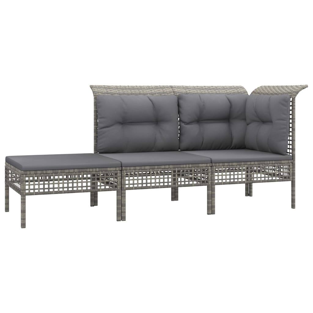 7-delige Loungeset met kussens poly rattan grijs is nu te koop bij PeponiXL, paradijselijk wonen!