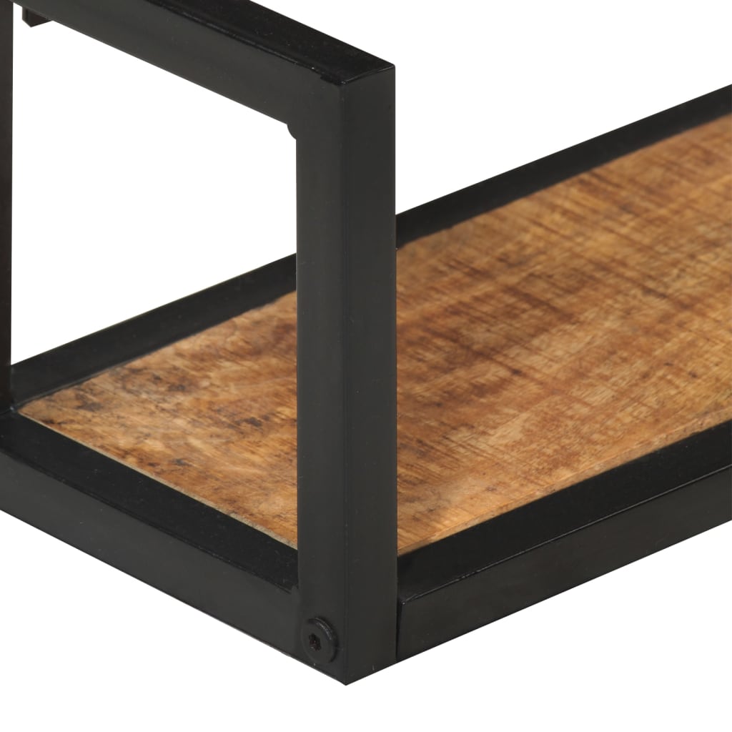 Wandschappen 2 st 110x17x17 cm massief mangohout en ijzer is nu te koop bij PeponiXL, paradijselijk wonen!