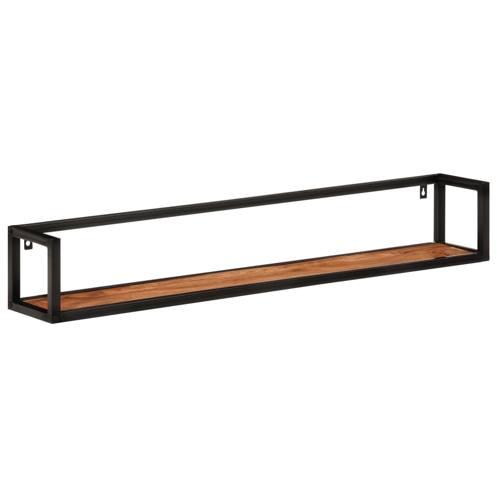 Wandschappen 2 st 110x17x17 cm massief acaciahout en ijzer is nu te koop bij PeponiXL, paradijselijk wonen!