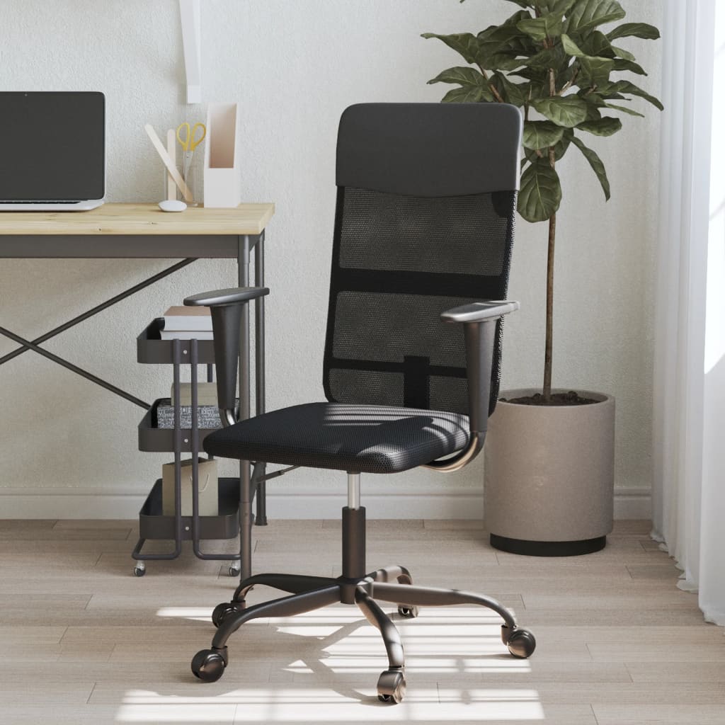 Kantoorstoel verstelbare hoogte mesh en kunstleer zwart is nu te koop bij PeponiXL, paradijselijk wonen!