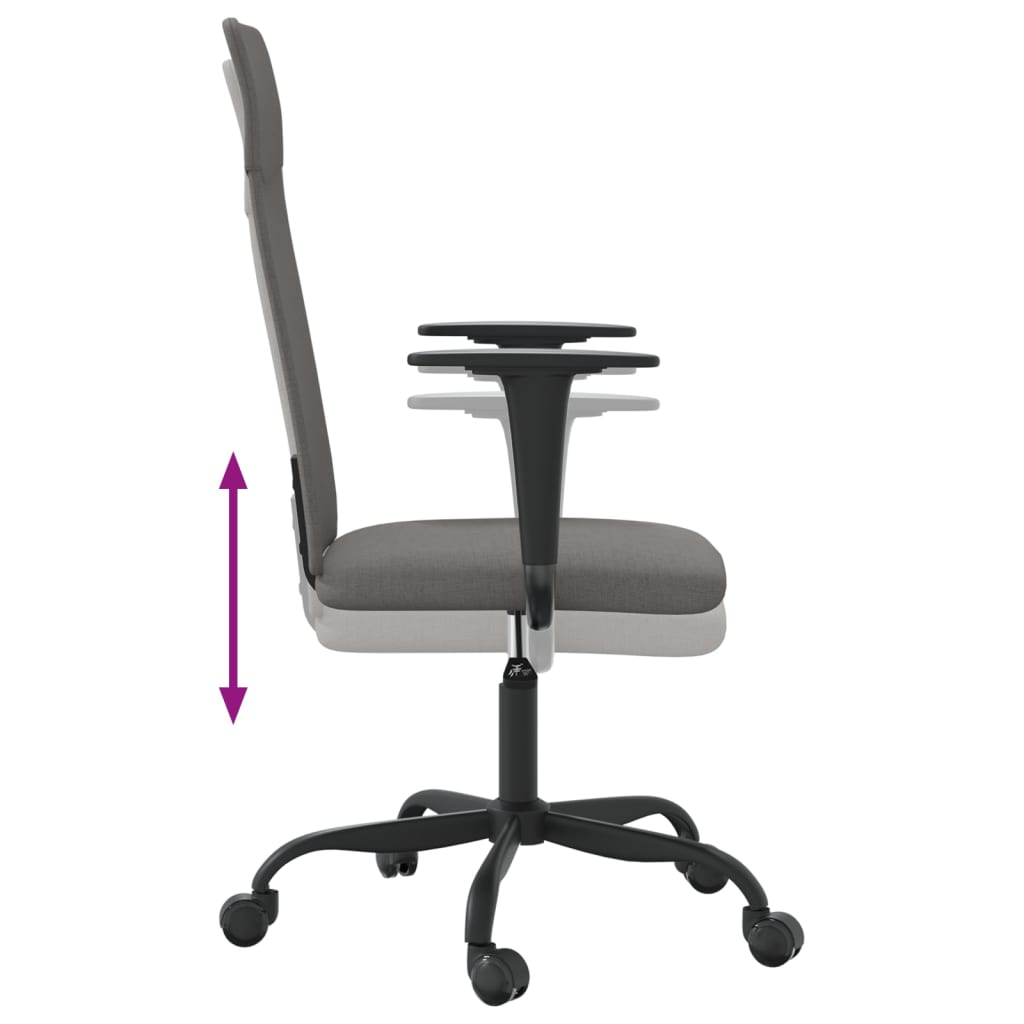 Kantoorstoel verstelbare hoogte stof donkergrijs is nu te koop bij PeponiXL, paradijselijk wonen!