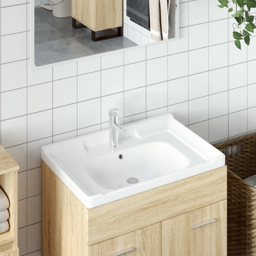 Wastafel rechthoekig 71x48x23 cm keramiek wit is nu te koop bij PeponiXL, paradijselijk wonen!