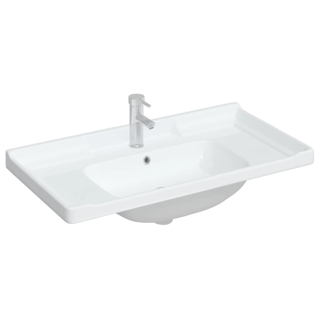 Wastafel rechthoekig 91,5x48x23 cm keramiek wit is nu te koop bij PeponiXL, paradijselijk wonen!