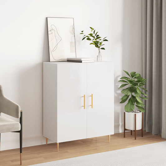 Dressoir 69,5x34x90 cm bewerkt hout hoogglans wit is nu te koop bij PeponiXL, paradijselijk wonen!